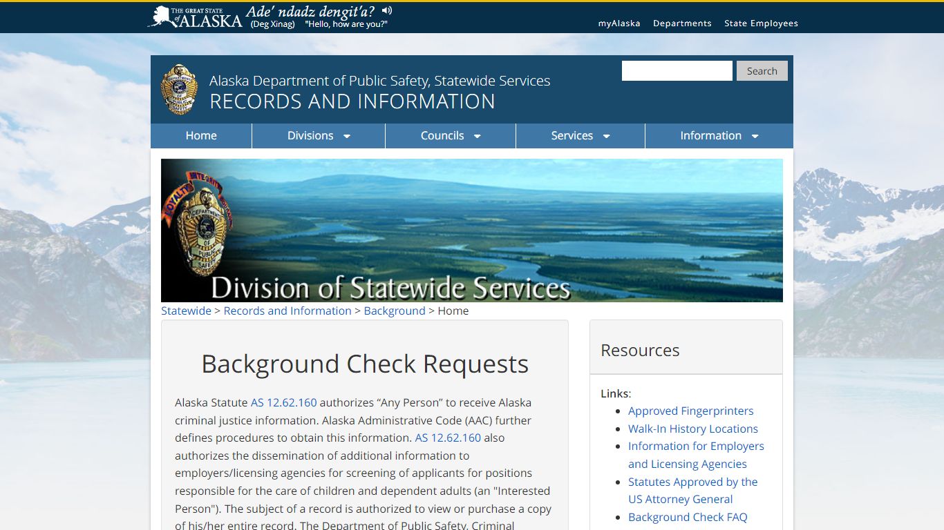 Home - Background - Records and Information - Alaska ...